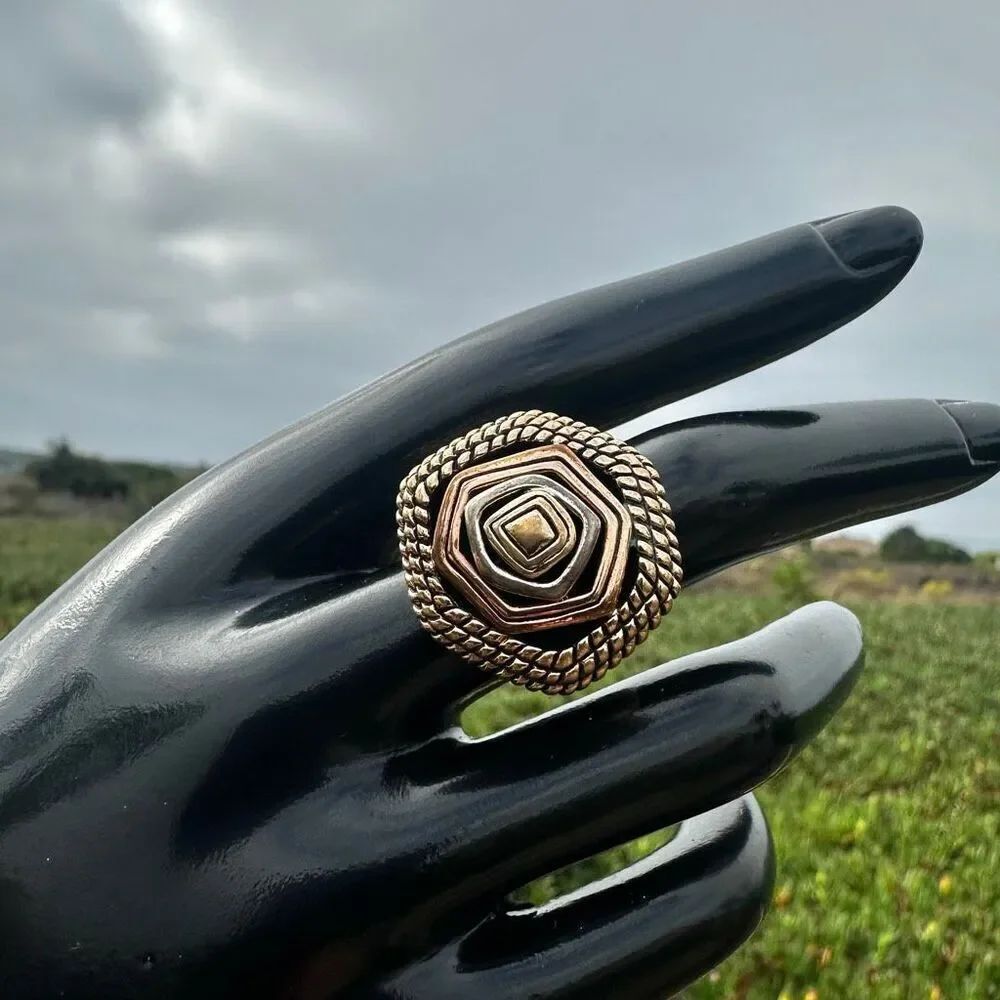 Barse Sterling Silver Mixed Metal Dome Statement Ring